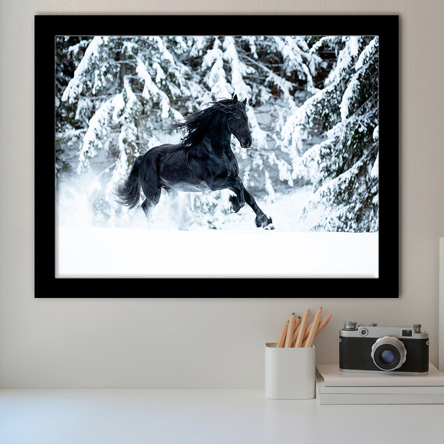 Horse Black Horse Decor Horse Print Framed Art Prints Wall Decor - Painting Art,Framed Picture,For Sale, Ready to hang