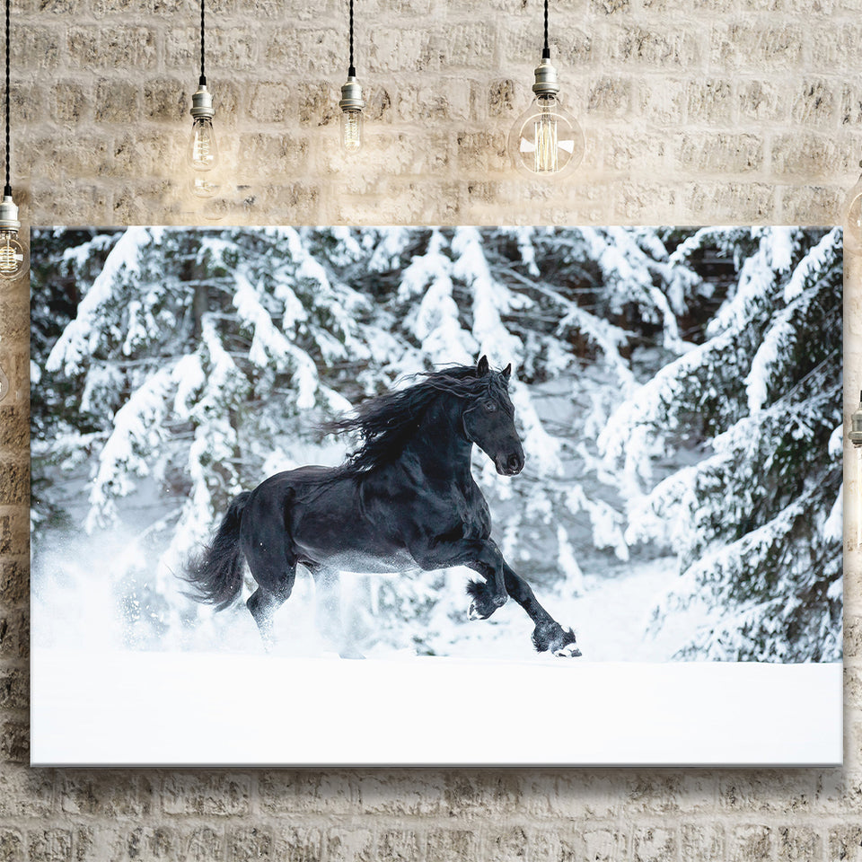 Horse Black Horse Decor Horse Print Landscape Canvas Prints Wall Art Home Decor - Painting Canvas, Ready to hang