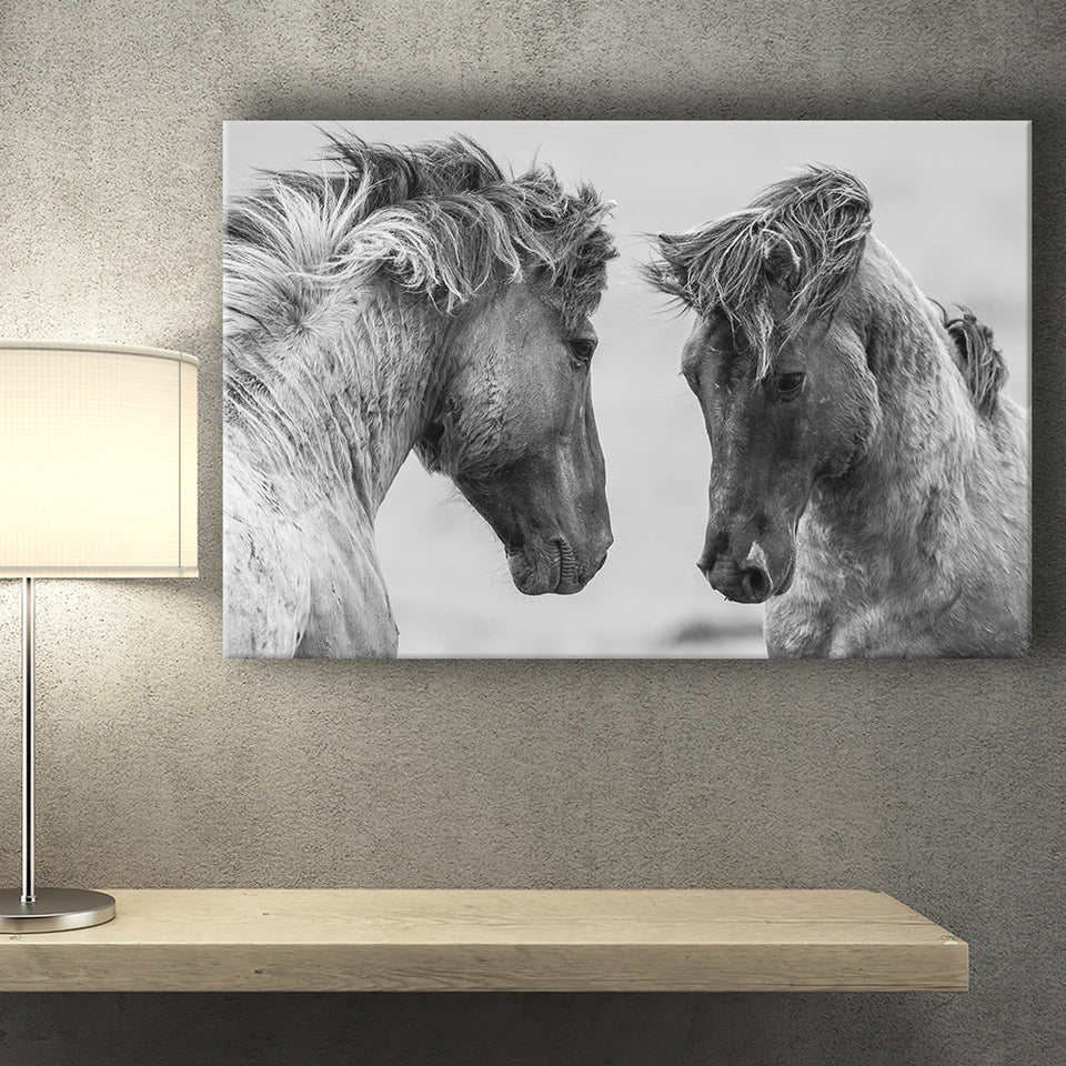Horse Black White Horse Black And Landscape Canvas Prints Wall Art Home Decor - Painting Canvas, Ready to hang