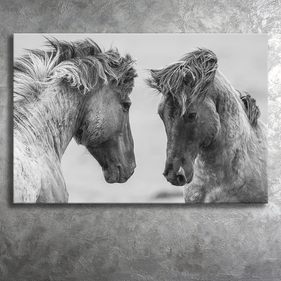 Horse Black White Horse Black And Landscape Canvas Prints Wall Art Home Decor - Painting Canvas, Ready to hang