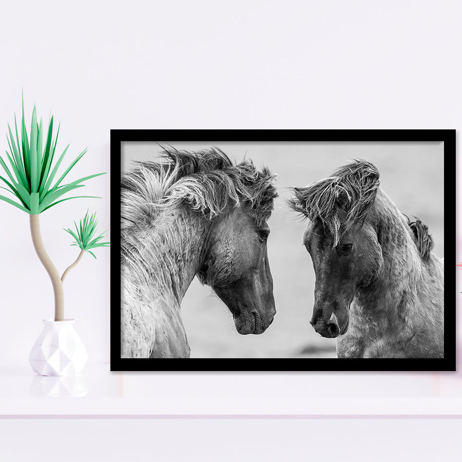 Horse Black White Horse Framed Art Prints Wall Art Decor, Framed Picture, Home Decor