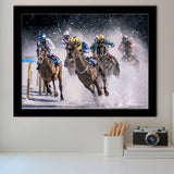 Horse Racing, Horse Racing Framed Art Prints Wall Art Decor,Black Frame, Ready to hang
