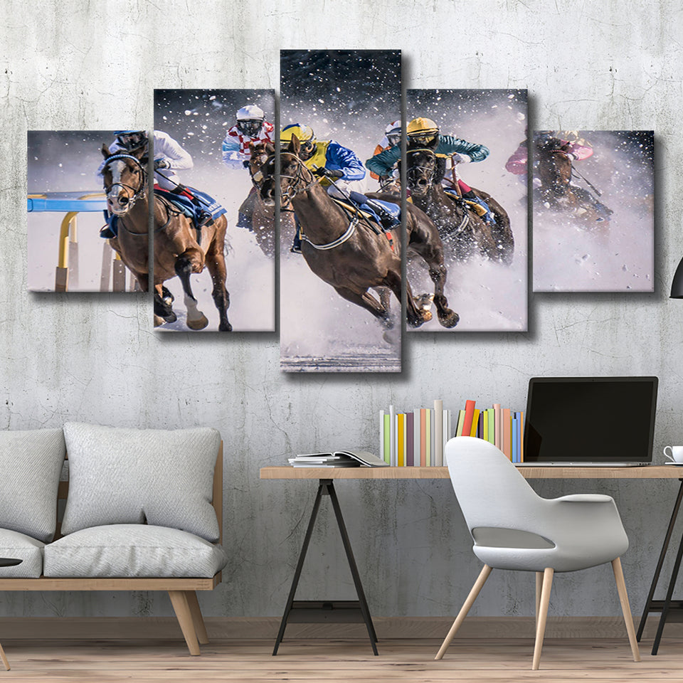 Horse Racing, Horse Racing Multi Panels,Canvas Prints Wall Art Home Decor