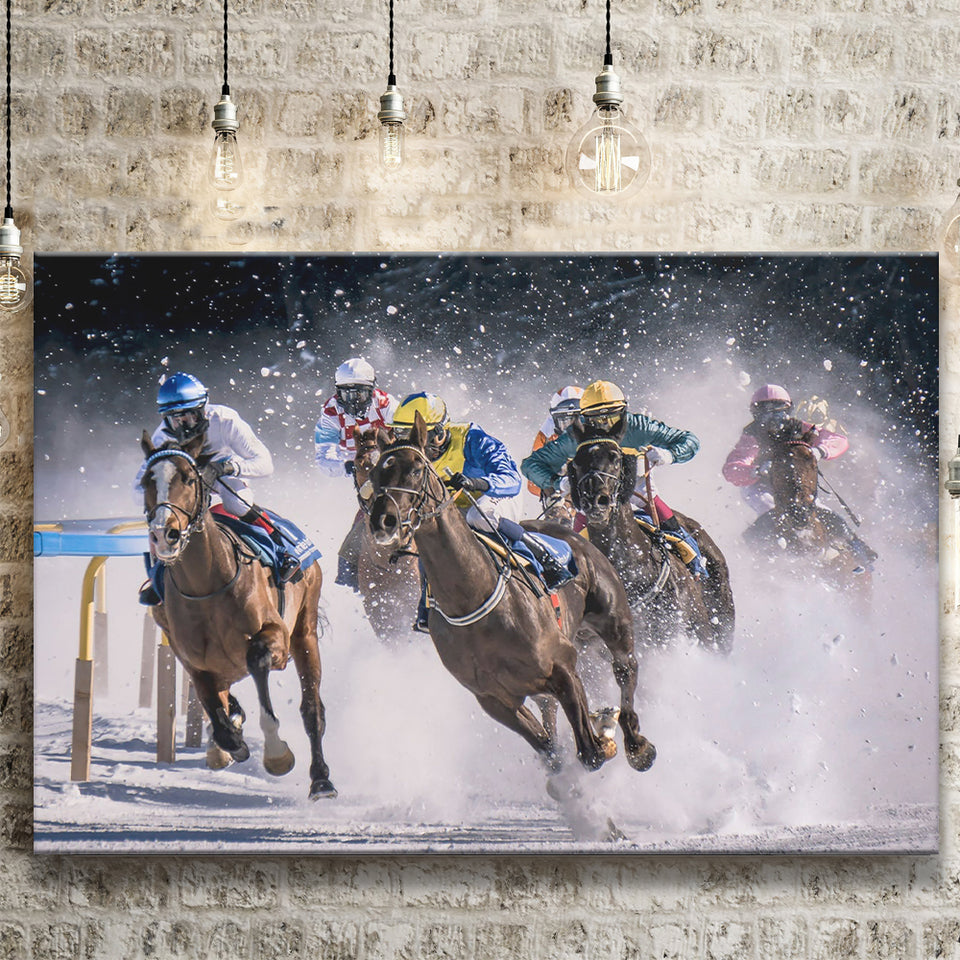 Horse Racing, Horse Racing Canvas Prints Wall Art Home Decor - Painting Canvas, Ready to hang