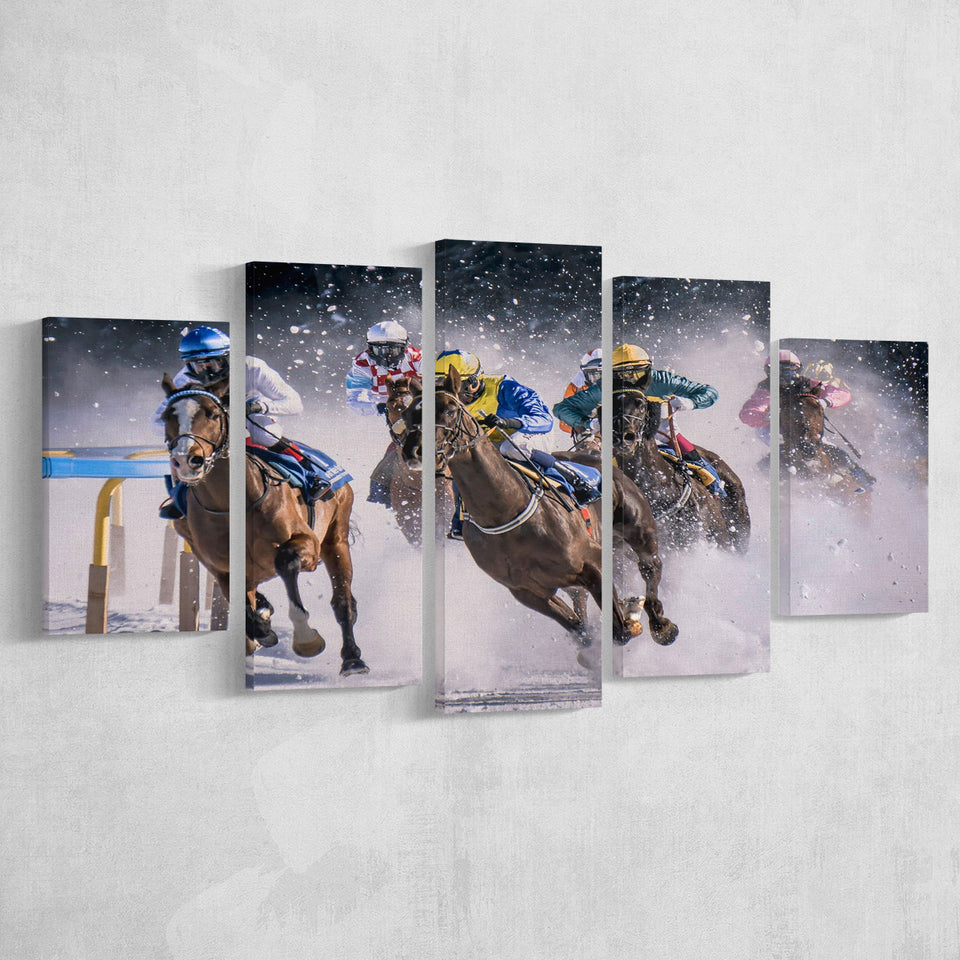 Horse Racing, Horse Racing Multi Panels,Canvas Prints Wall Art Home Decor