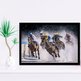 Horse Racing, Horse Racing Framed Art Prints Wall Art Decor,Black Frame, Ready to hang