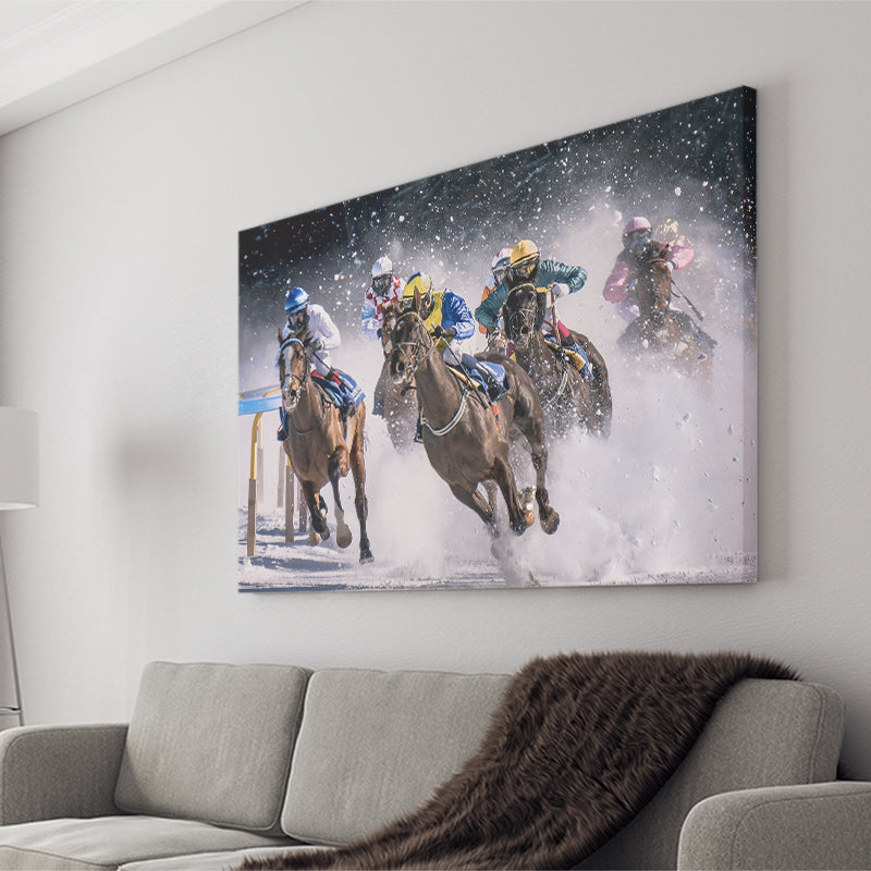 Horse Racing, Horse Racing Canvas Prints Wall Art Home Decor - Painting Canvas, Ready to hang