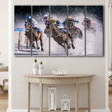 Horse Racing, Horse Racing 5 Panels B,Large Canvas,Canvas Prints Wall Art Home Decor