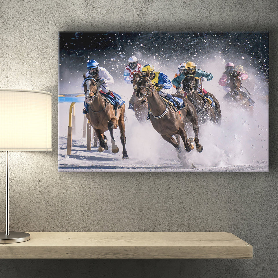 Horse Racing, Horse Racing Canvas Prints Wall Art Home Decor - Painting Canvas, Ready to hang