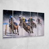 Horse Racing, Horse Racing 5 Panels B,Large Canvas,Canvas Prints Wall Art Home Decor