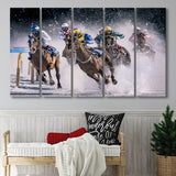 Horse Racing, Horse Racing 5 Panels B,Large Canvas,Canvas Prints Wall Art Home Decor