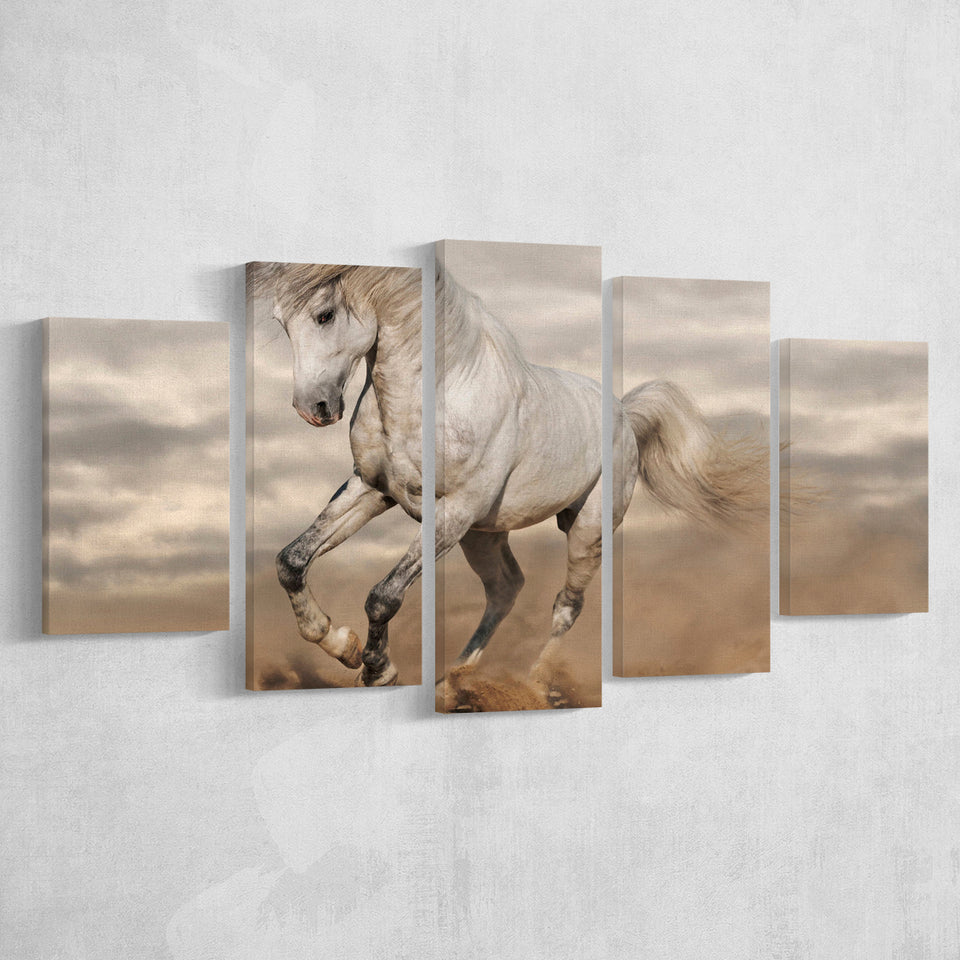 Horse Rustic 5 Piece Canvas Prints Wall Art Decor, Multi Panels, Mixed Canvas