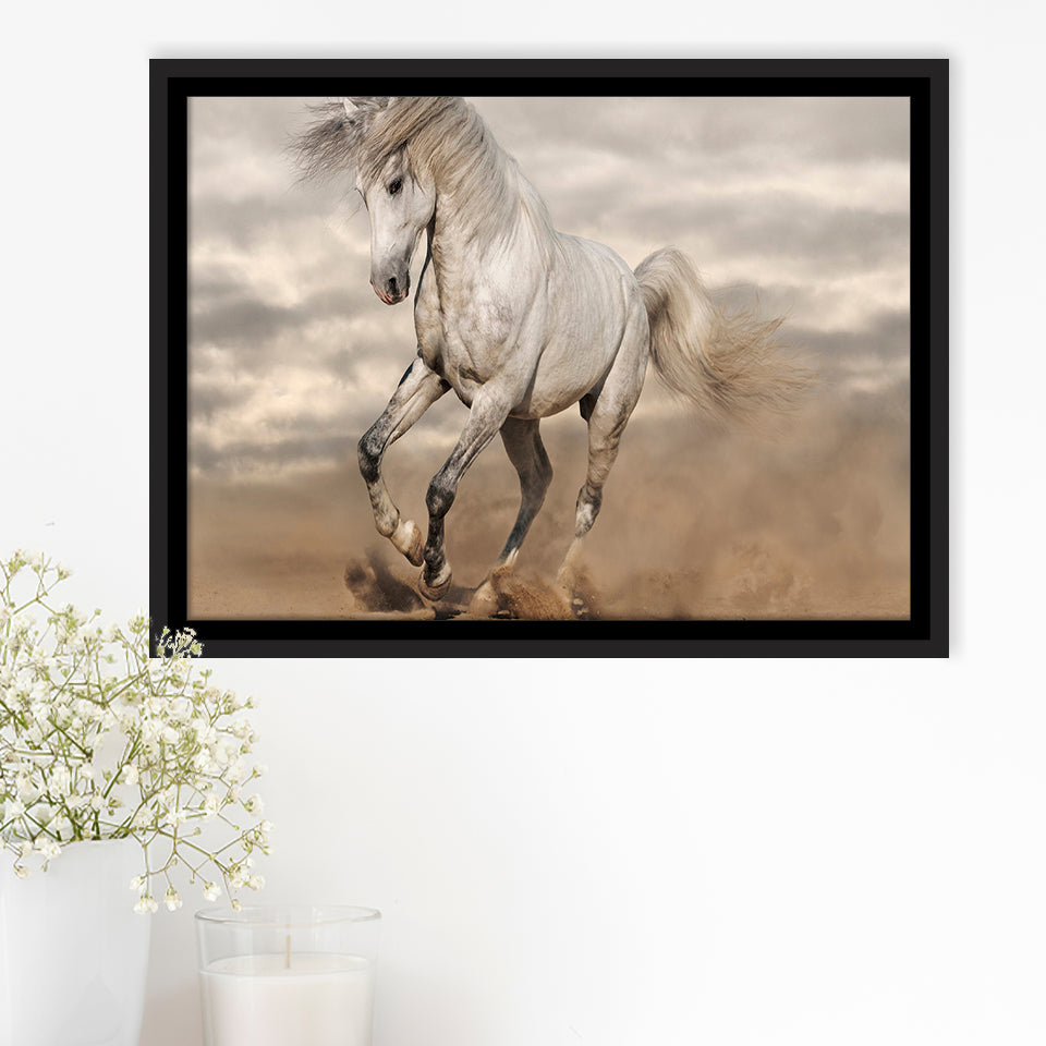 Horse Rustic Framed Canvas Prints Wall Art Decor, Framed Picture, Floating Frame