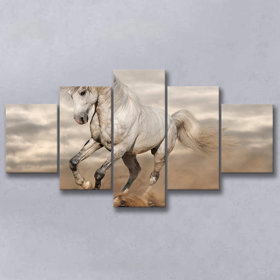 Horse Rustic 5 Piece Canvas Prints Wall Art Decor, Multi Panels, Mixed Canvas