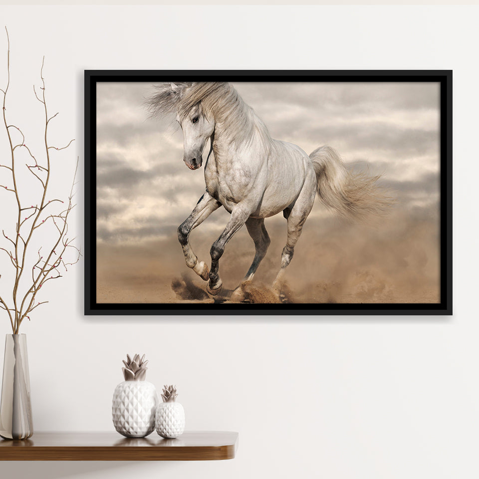 Horse Rustic Framed Canvas Prints Wall Art Decor, Framed Picture, Floating Frame