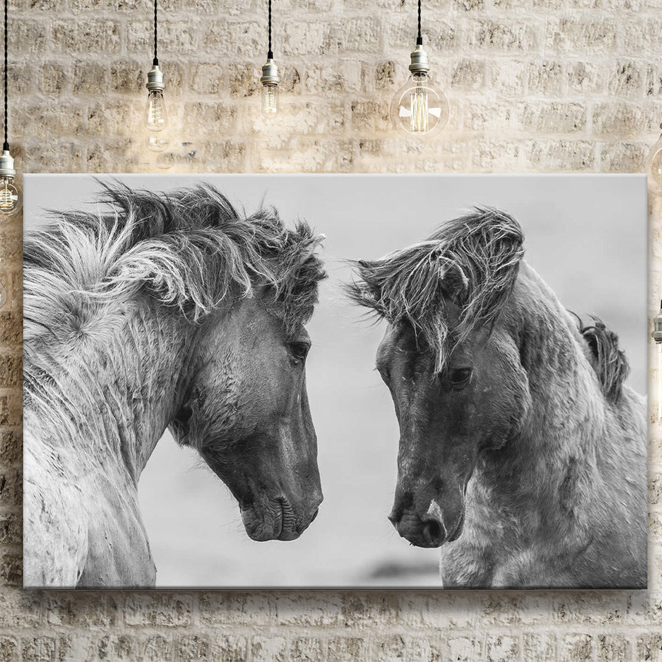 Horses Black and White Canvas Prints Wall Art Decor - Paiting Canvas, Art Prints, Wall Decor, For Sale