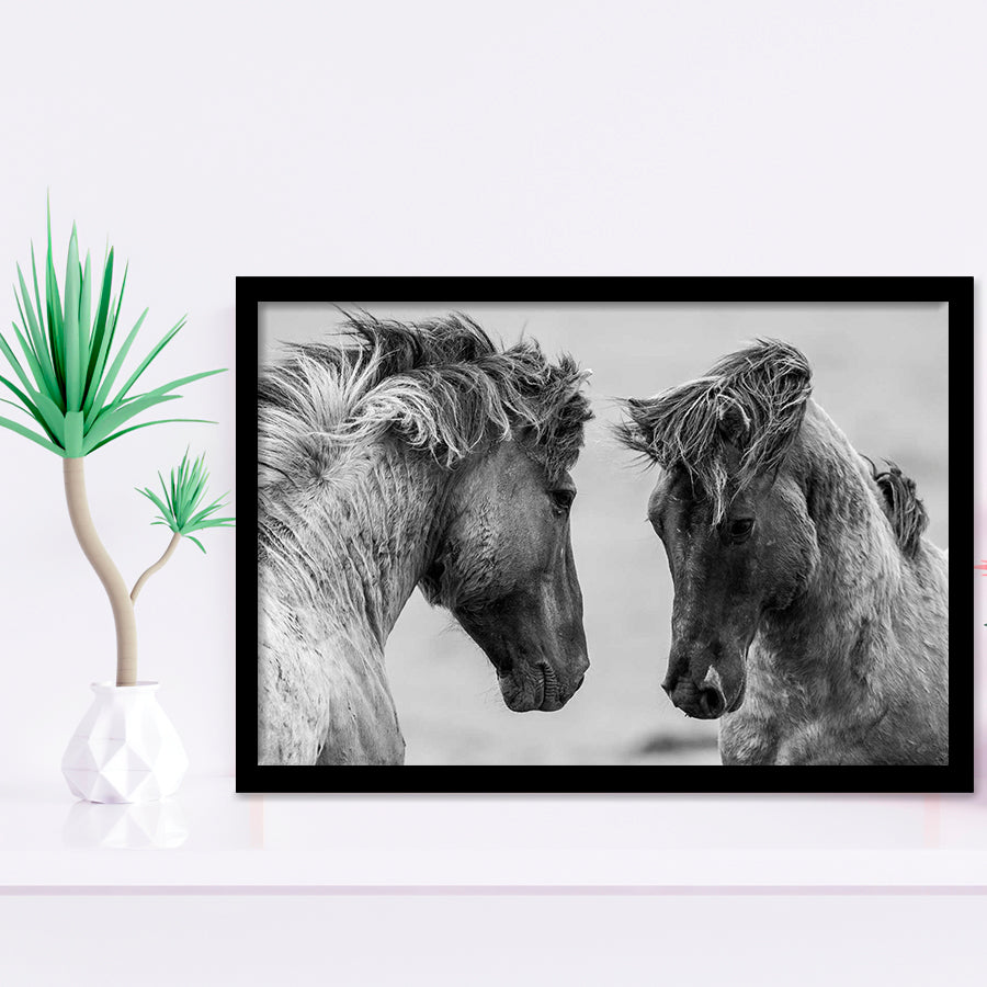 Horses Black and White Framed Art Prints Wall Decor - Painting Prints, Framed Picture, Home Decor