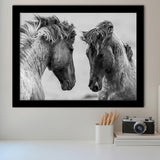 Horses Black and White Framed Art Prints Wall Decor - Painting Prints, Framed Picture, Home Decor