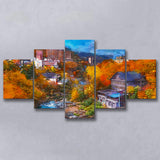 Hot Springs Resort Town Jozankei Northern 5 Pieces Mixed Canvas Prints Wall Art Home Decor