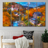 Hot Springs Resort Town Jozankei Northern 5 Pieces Extra Large Canvas Prints Wall Art Home Decor