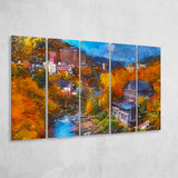 Hot Springs Resort Town Jozankei Northern 5 Pieces Extra Large Canvas Prints Wall Art Home Decor
