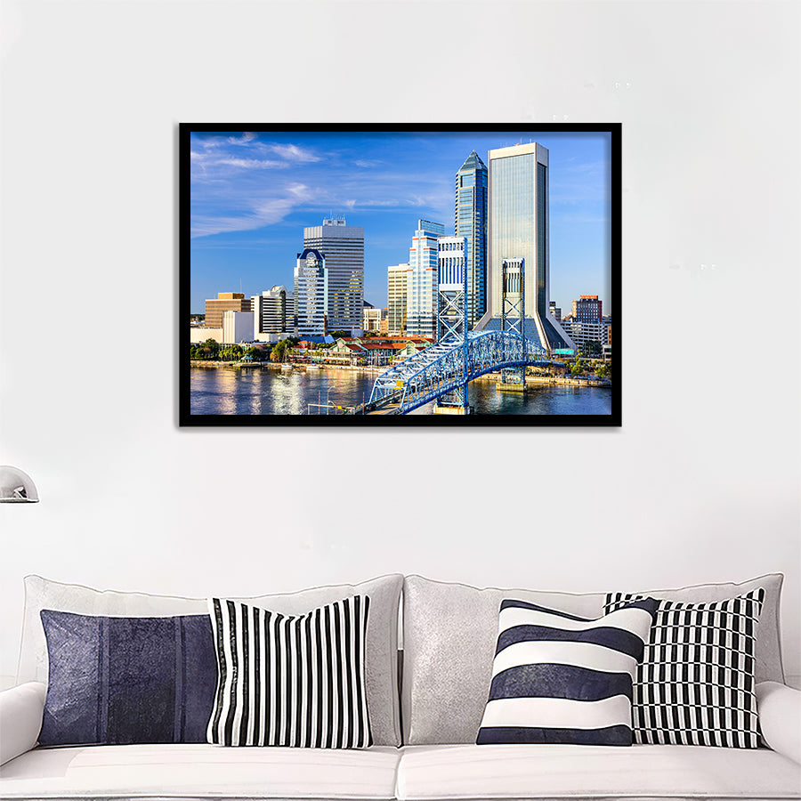 Hotels In Downtown Jacksonville Framed Wall Art Prints - Framed Prints, Prints for Sale, Framed Art