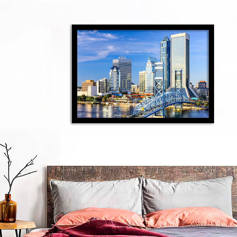 Hotels In Downtown Jacksonville Framed Wall Art Prints - Framed Prints, Prints for Sale, Framed Art