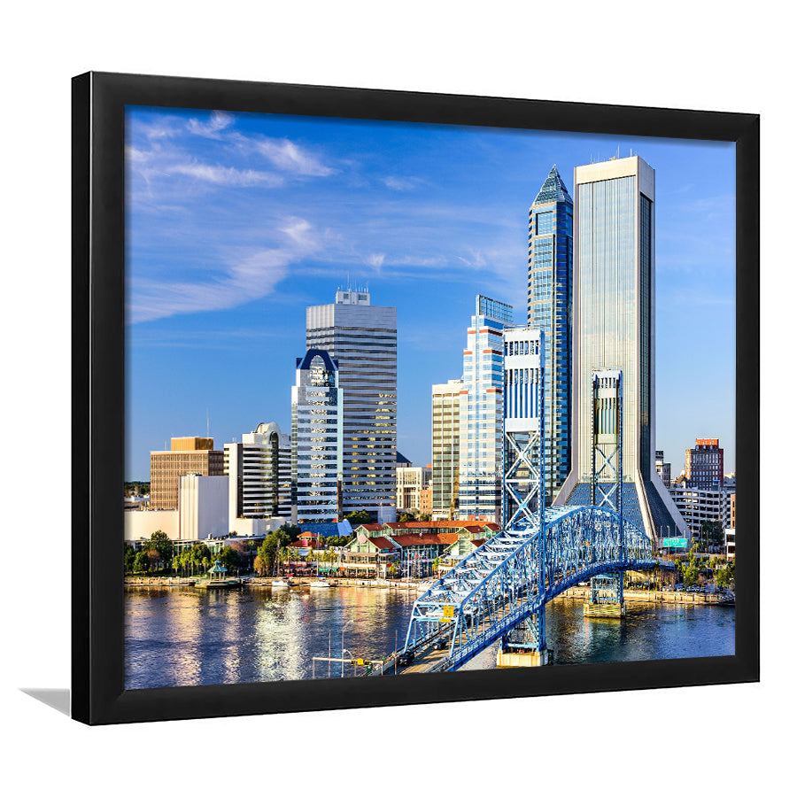 Hotels In Downtown Jacksonville Framed Wall Art Prints - Framed Prints, Prints for Sale, Framed Art
