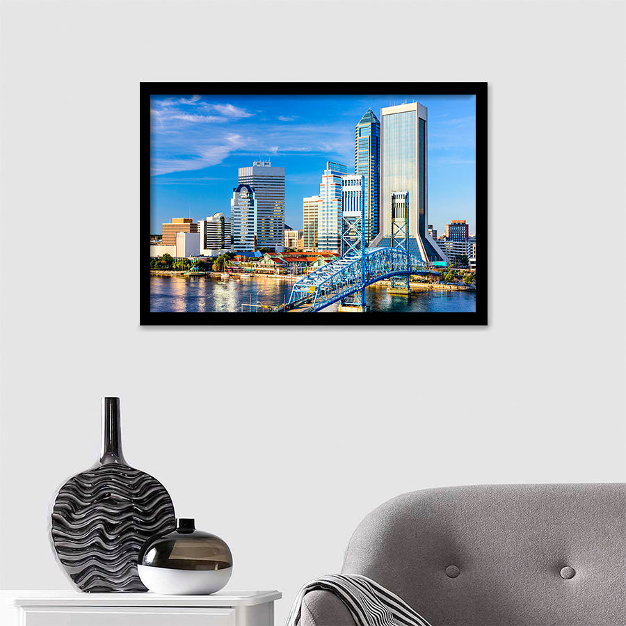 Hotels In Downtown Jacksonville Framed Wall Art Prints - Framed Prints, Prints for Sale, Framed Art