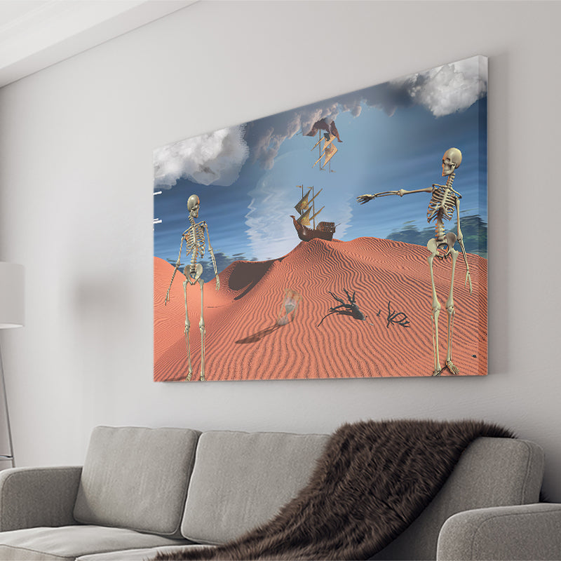 Hourglass And Ship In The Sky Canvas Wall Art - Canvas Prints, Prints for Sale, Canvas Painting, Canvas On Sale