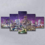 Houston Texas Usa Downtown City Skyline 2 5 Pieces Mixed Canvas Prints Wall Art Home Decor