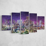 Houston Texas Usa Downtown City Skyline 2 5 Pieces Mixed Canvas Prints Wall Art Home Decor