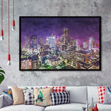 Houston Texas Usa Downtown City Skyline 2 City Art Watercolor Framed Art Prints Wall Art Decor,Framed Picture
