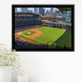 Houston Astros Stadium Framed Canvas Prints Minute Maid Park Wall Art,Sport Stadium Art Prints, Fan Gift
