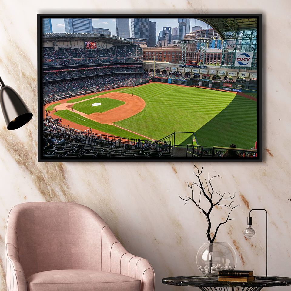 Houston Astros Stadium Framed Canvas Prints Minute Maid Park Wall Art,Sport Stadium Art Prints, Fan Gift