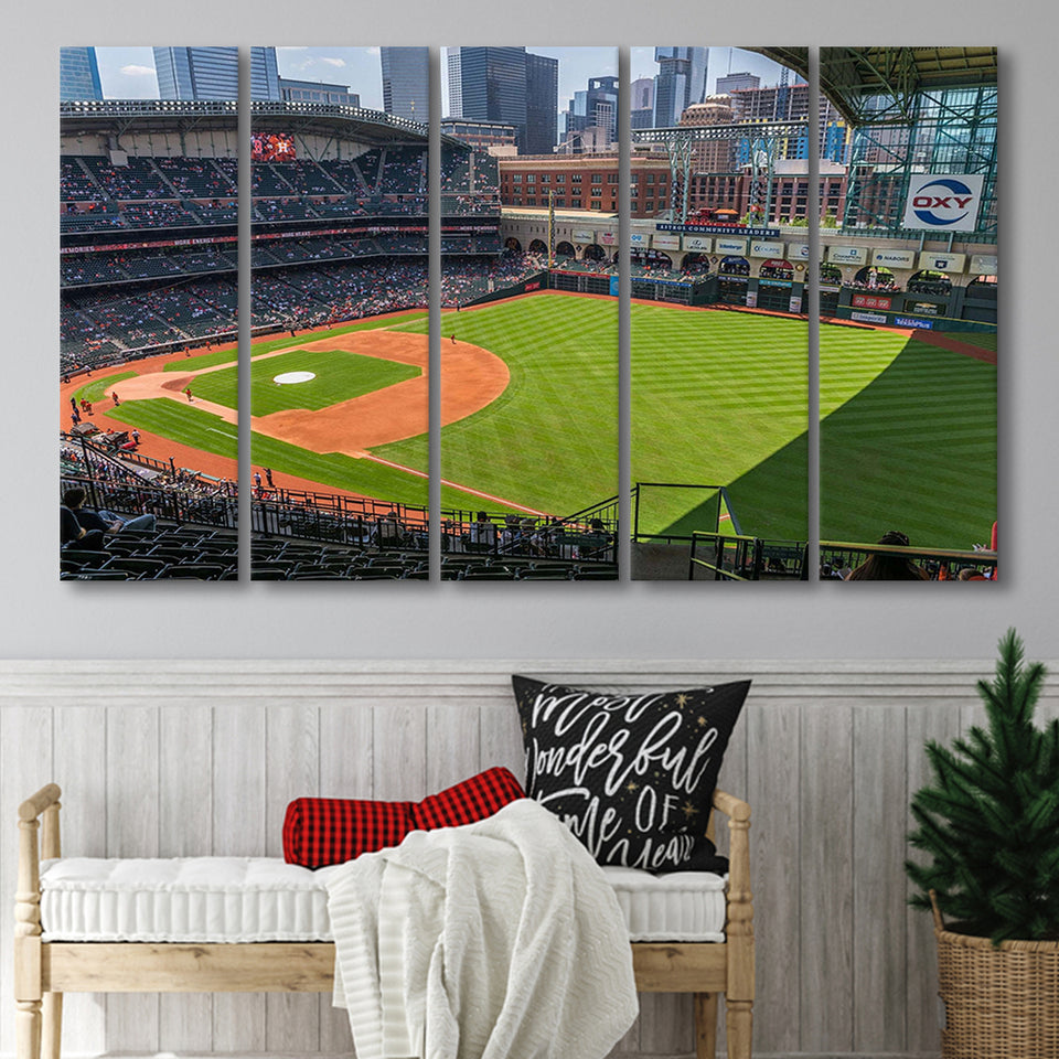 Houston Astros Stadium Canvas Prints Minute Maid Park Wall Art,Multi Panels B,Sport Stadium Art Prints, Fan Gift
