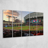Houston Astros Wall Art Minute Maid Park Stadium Canvas Prints,Multi Panels B,Sport Stadium Art Prints, Fan Gift