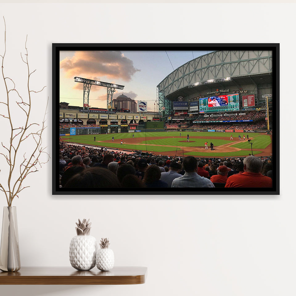 Houston Astros Wall Art Minute Maid Park Stadium Framed Canvas Prints,Sport Stadium Art Prints, Fan Gift