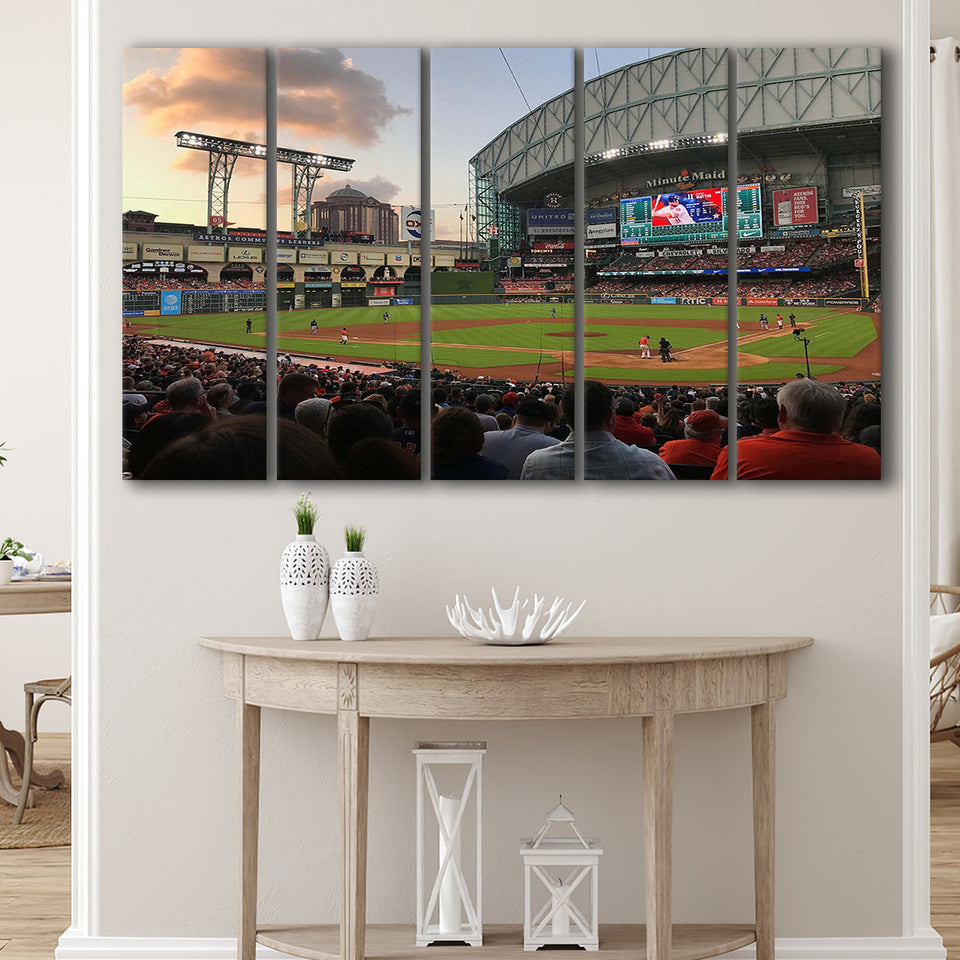 Houston Astros Wall Art Minute Maid Park Stadium Canvas Prints,Multi Panels B,Sport Stadium Art Prints, Fan Gift
