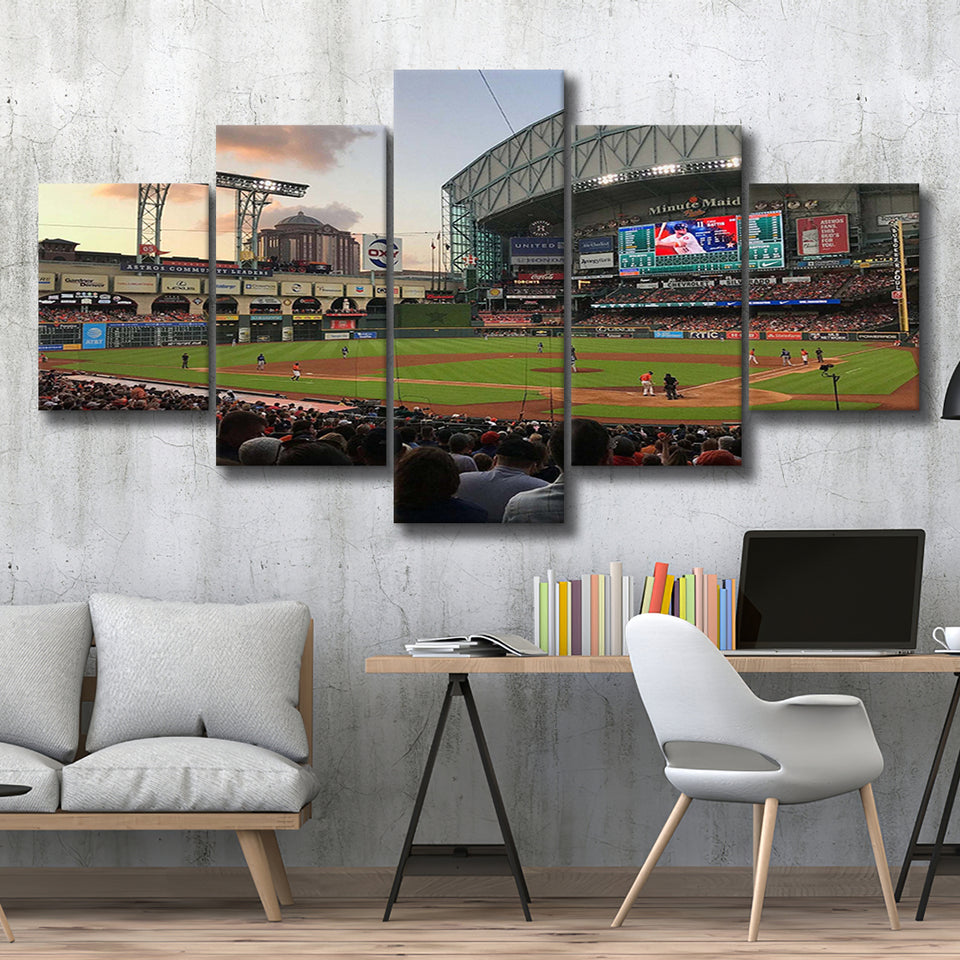 Houston Astros Wall Art Minute Maid Park Stadium Canvas Prints,Multi Panels,Sport Stadium Art Prints, Fan Gift