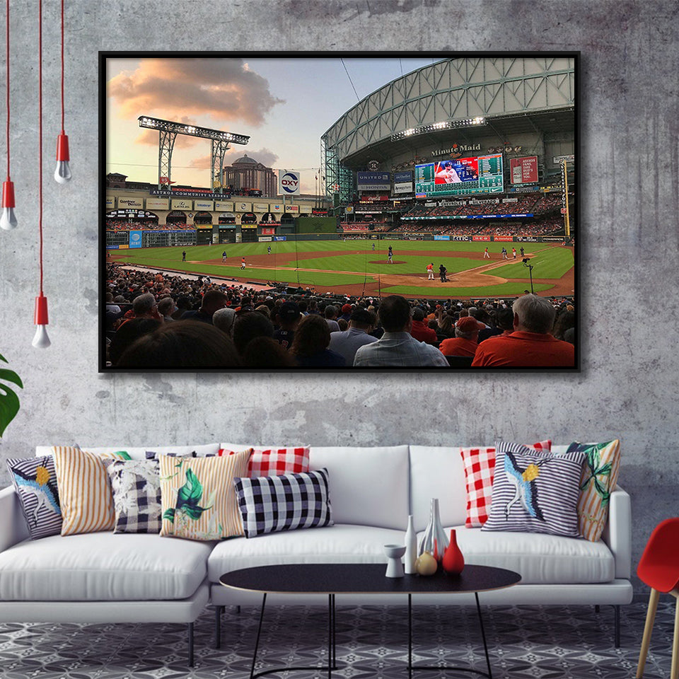 Houston Astros Wall Art Minute Maid Park Stadium Framed Canvas Prints,Sport Stadium Art Prints, Fan Gift