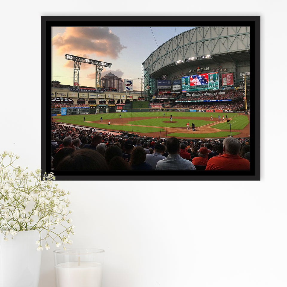 Houston Astros Wall Art Minute Maid Park Stadium Framed Canvas Prints,Sport Stadium Art Prints, Fan Gift