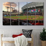 Houston Astros Wall Art Minute Maid Park Stadium Canvas Prints,Multi Panels B,Sport Stadium Art Prints, Fan Gift