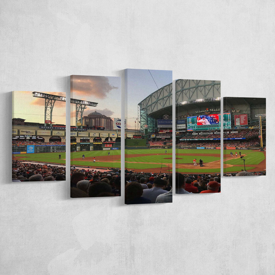 Houston Astros Wall Art Minute Maid Park Stadium Canvas Prints,Multi Panels,Sport Stadium Art Prints, Fan Gift
