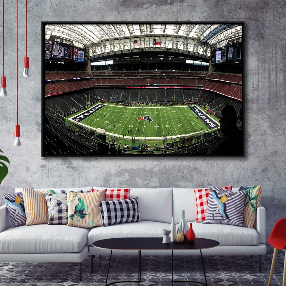 Houston Texans Stadium Framed Canvas Prints NRG Stadium Wall Art Reliant,Sport Stadium Art Prints, Fan Gift