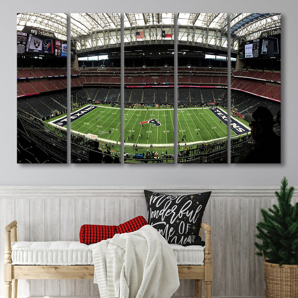Houston Texans Stadium Canvas Prints NRG Stadium Wall Art Reliant,Multi Panels B,Sport Stadium Art Prints, Fan Gift