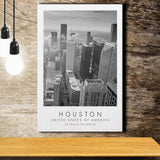 Houston, Usa Black And White Art Canvas Prints Wall Art Home Decor