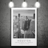 Houston, Usa Black And White Art Canvas Prints Wall Art Home Decor