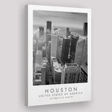 Houston, Usa Black And White Art Canvas Prints Wall Art Home Decor
