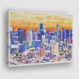 Houston Watercolor Houston Texas, Sport Art Prints Fan Gift, Canvas Prints Wall Art Decor